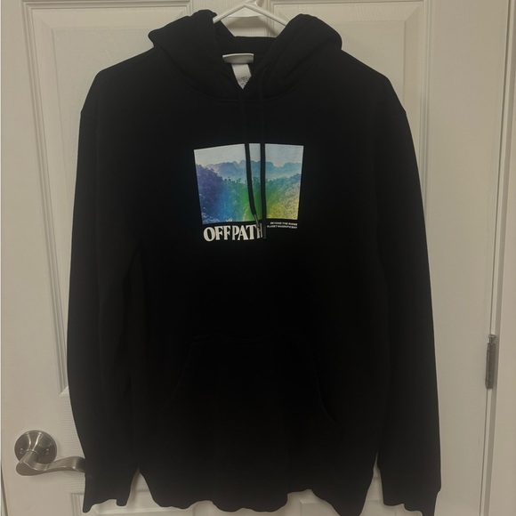 H&M Other - H&M Black Hoodie with Multicolor Scenic Graphic